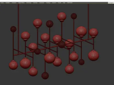 FLUXUS BRONZED CHANDELIER Low-poly 3D model