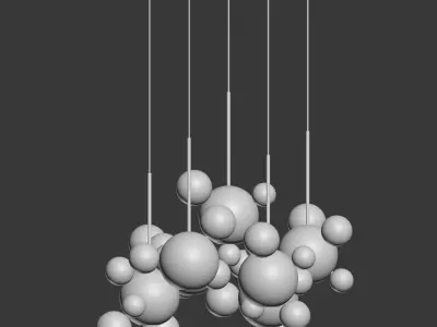 Giopato Coombes Bolle Circular Chandelier 34 Bubbl 3D model
