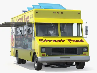  Solar Powered Street Food Truck Rigged for Maya 