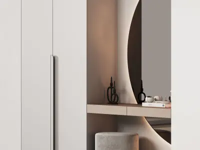 537 hallway zone 13 half round mirror 02 3D model