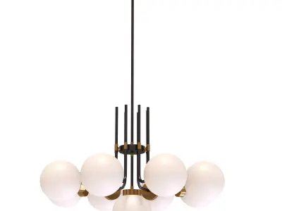 Brass Modern Chandelier Low-poly 3D model