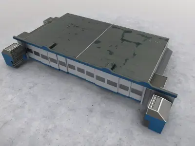 EGKK Hangar 1 Low-poly 3D model