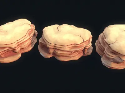 Stylized Desert Rock 5 Low-poly 3D model Low-poly 3D model