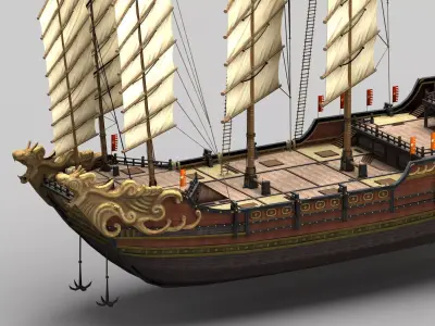 Ancient Chinese Ship 05 3D model
