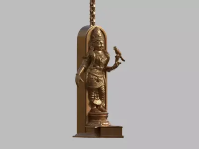 Meenakshi Amman oil lamp hi poly 3D model