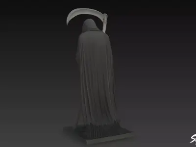Death Reaper Statue Silent Pose Low-poly 3D model