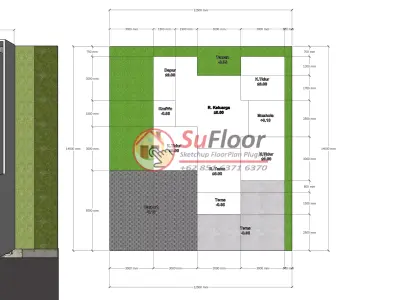House 12x14m code 507 - Sketchup 3D model 3D model 3D model