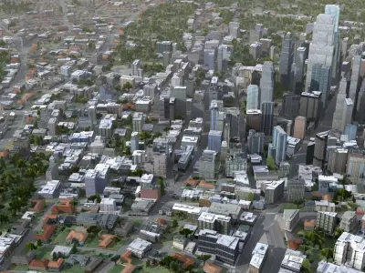 Modern VR City Low-poly 3D model