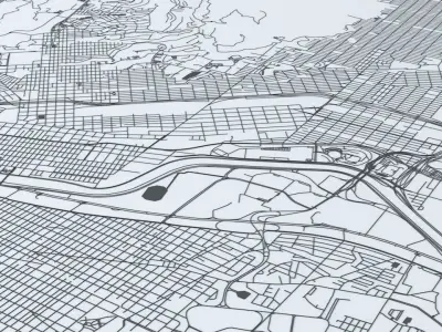El Paso and Ciudad Juarez Road Network and Streets 3D model