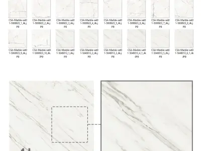 Marble Set 01 - White Marble Bundle - 2 Types - 4k Texture