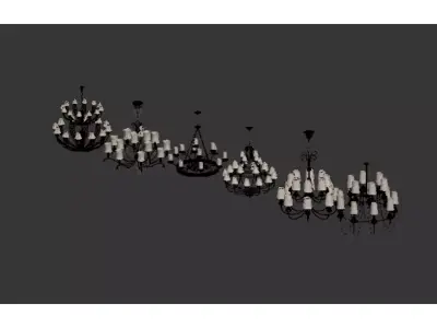 crystal chandelier 3D model 9