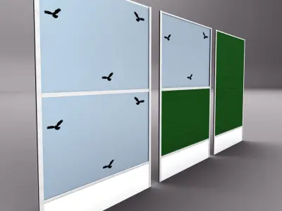 Plastic noise barrier 3D model