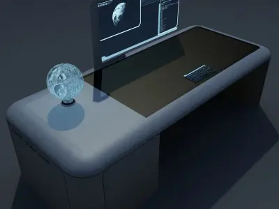 Sci Fi Desk Low-poly 3D model
