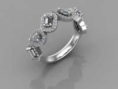 FANCY STONE RING 3D print model
