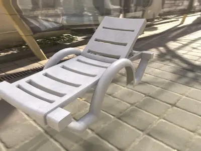 Swimming pool lounger Low-poly 3D model