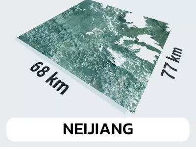 Neijiang China City Landscape 3D Model 3D model