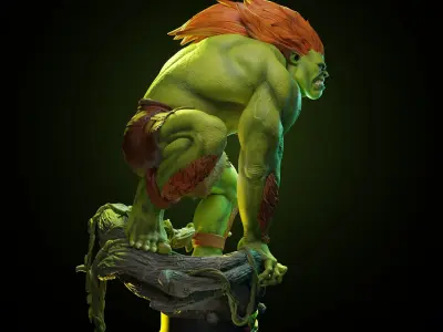 Blanka Street fighter statue  3D print model