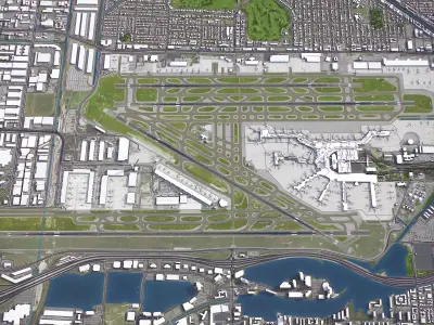 Miami Airport Low-poly 3D model