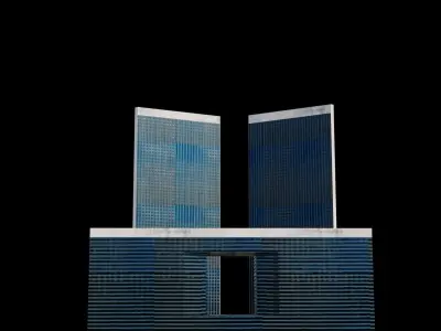 Old Century Plaza Complex - LA Low-poly 3D model