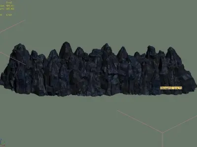 3d illustration - Cliff Stones 02 3D model