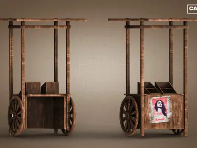 75 Arabic City Street Props Pack Low-poly 3D model