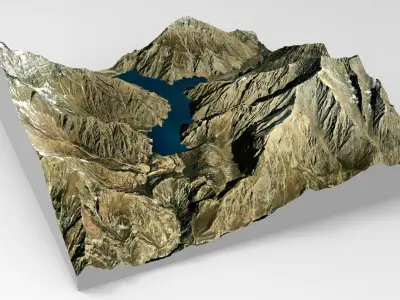 Phoksundo mountain lake Nepal 3D model
