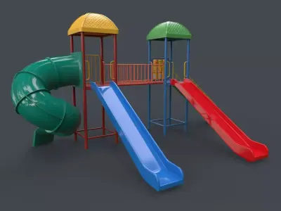 PBR Playground Outdoor Jungle Gym 15 B Low-poly 3D model