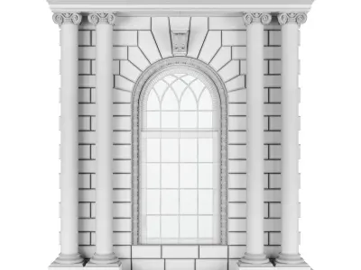 Classic Architecture Arch Window 3 3D model