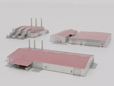 Factory Pack Exterior 1 Low-poly 3D model