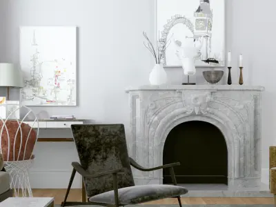 Octane - C4D Scene files - Living Room Interior 3D model