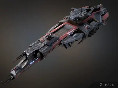 Rhodes Battlecruiser Low-poly 3D model