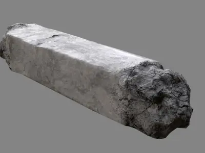 Damaged Concrete Column 01 Low-poly 3D model