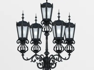 Streetlight ornate street lamp 3D model
