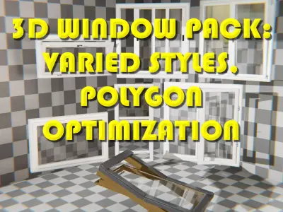 3D Modern Window Pack  Varied Styles Low-poly 3D model