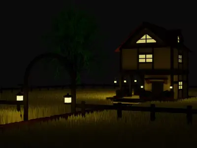 Old Wooden House  Low-poly 3D model