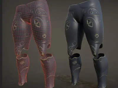 30 SCIFI LEGS with 4k Textures and UVS for ALL Softwares  Low-poly 3D model