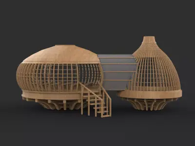 Tree House Wooden Tent 3D model