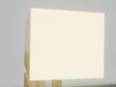 Wooden Cat Lamp 3D Model - Stylized Animal Desk Light Low-poly 3D model