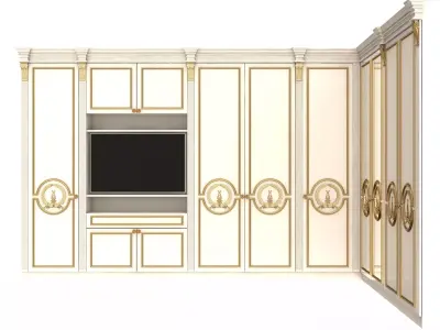 Classic Wardrobe Furniture 0403 White Low-poly 3D model