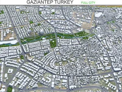 Gaziantep Turkey 35km Low-poly 3D model