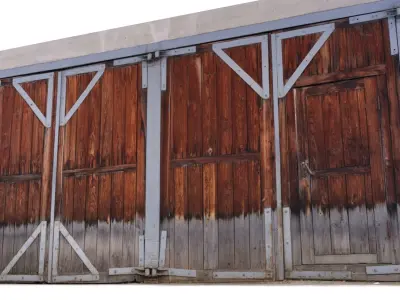 Garage doors old scan Low-poly 3D model