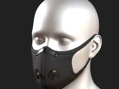 Gas mask fabric futuristic protection isolated  Low-poly 3D model