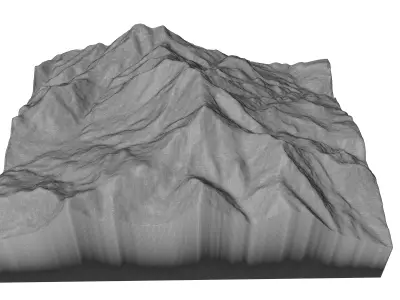 Mount Ellen 3D model terrain Low-poly 3D model