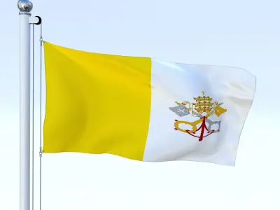 Animated Vatican City Flag Low-poly 3D model
