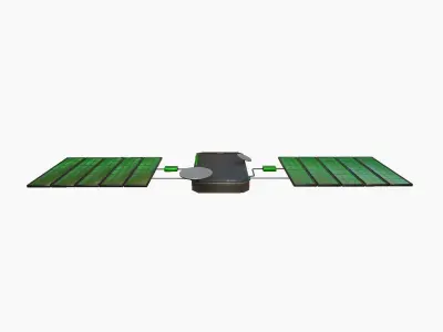 Satellite I01 Steel Green - SciFi Space Design Low-poly 3D model
