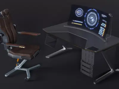 SciFi Furniture 3D Model Pack