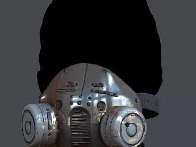 Gas mask helmet 3d model scifi Low-poly  Low-poly 3D model 425