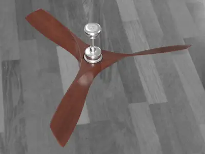  3D Wooden Ceiling Fan 3D model