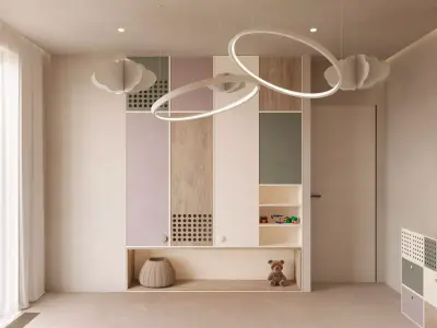 Baby Girl Bedroom Interior Design with Playful Decor 3D model