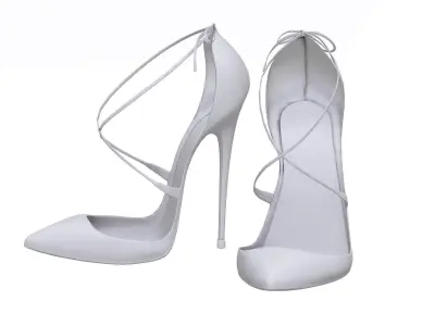 Cross Strappy Pointed Toe Stilettos Low-poly 3D model